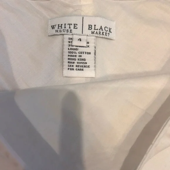 White House Black Market cotton chic  A-Line Skirt - Black Floral/white size 4 - Picture 2 of 2